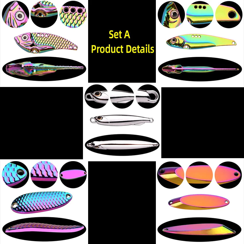 5pcs/lot Wobbler lures 3g/10g/15g Metal Vib Fishing