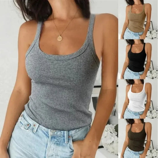 Sexy, veelzijdige ronde hals, effen top, T-shirt voor dames,