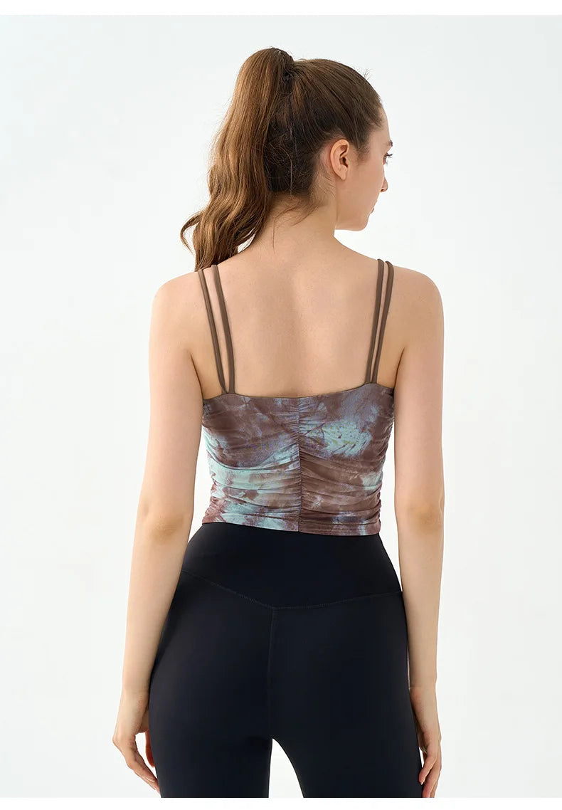 Printed Sports Vest for Women, Beautiful Back Strap,