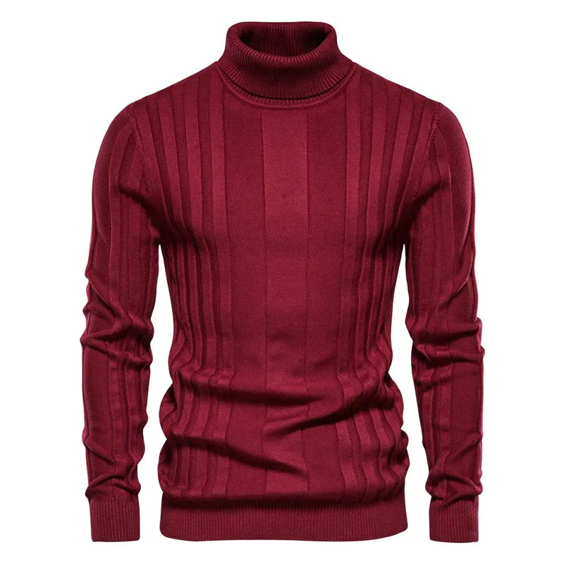 Sweater Autumn New Men's Turtleneck Casual Knitted Warm Bottoming Shirt Men's Solid Color Pullover