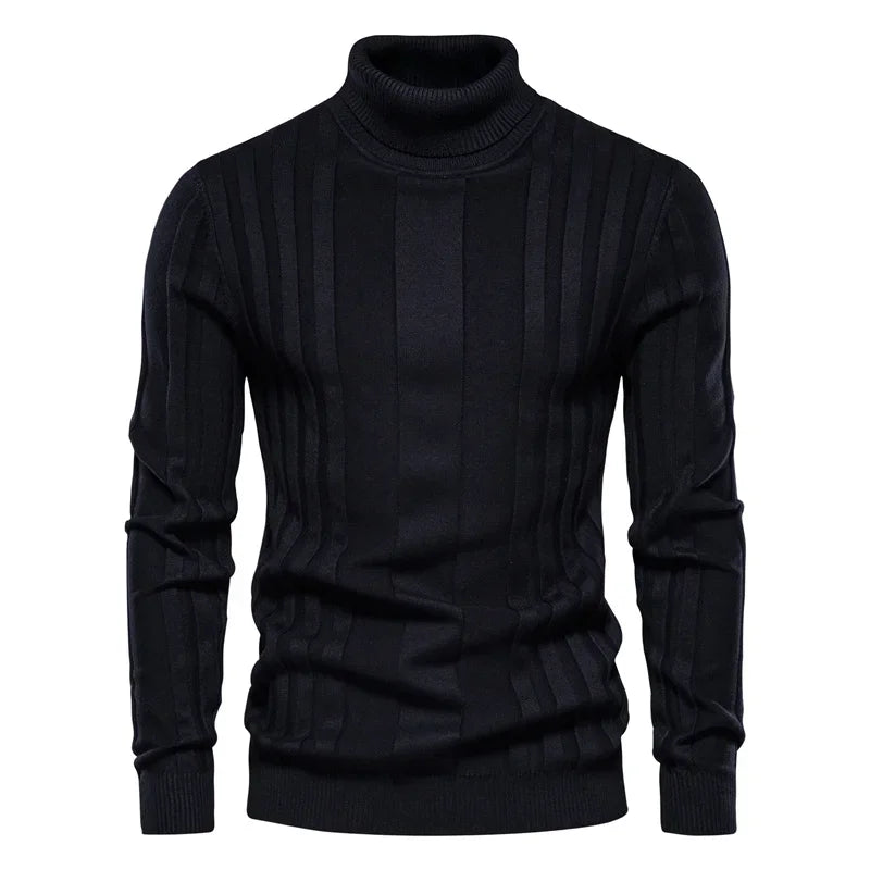 Sweater Autumn New Men's Turtleneck Casual Knitted Warm Bottoming Shirt Men's Solid Color Pullover