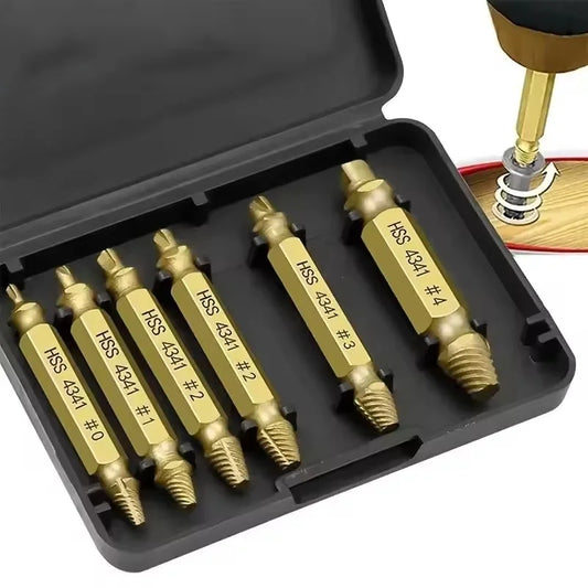 Damaged Screw Extractor Set HSS Drill Bit Stripped Broken