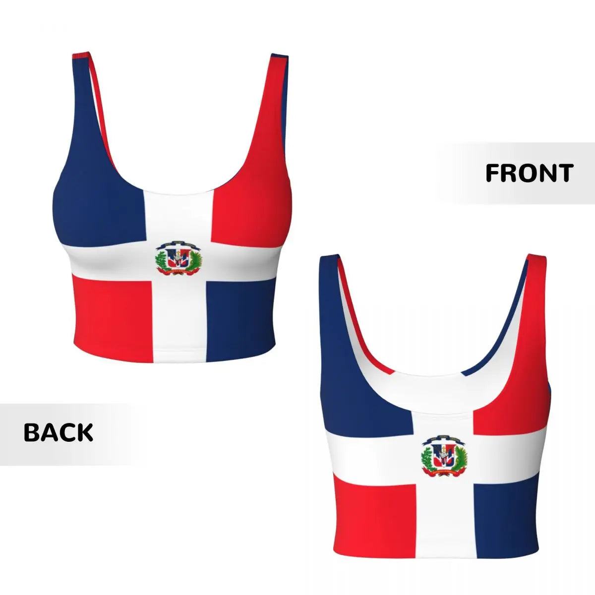 Women Sexy Sports Vest Dominica Flag Female