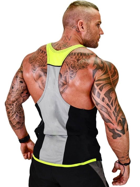 Sports vest, men's fitness quick drying vest, muscle iron,