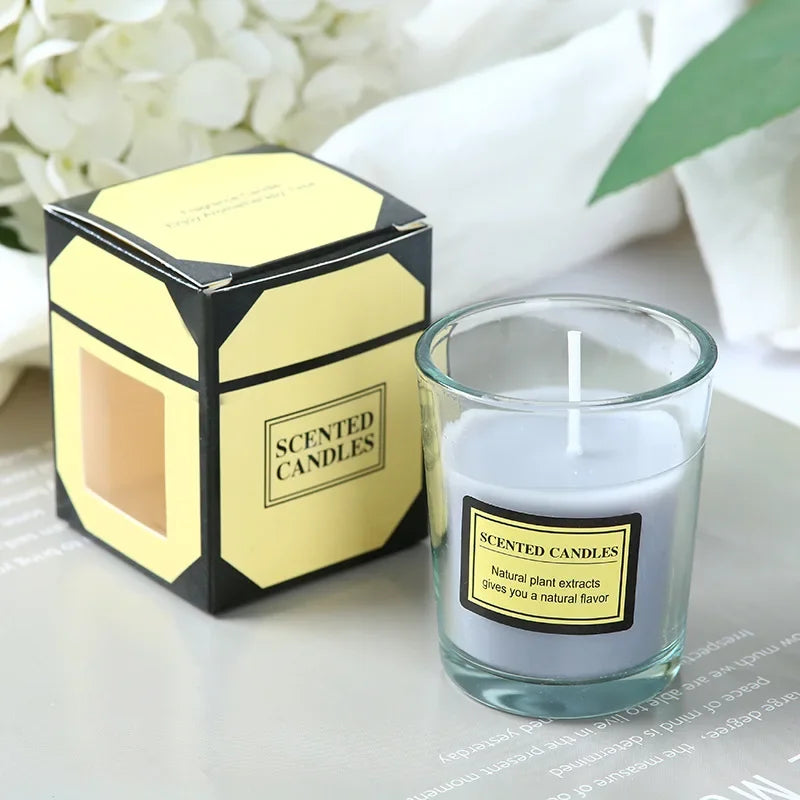 Plant wax scented candle gift box soybean candle glass