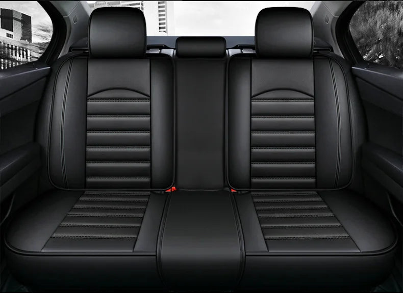 All Season Genuine Leather Full Coverage 5-Seater Car Seat Covers Summer Ready Universal Fit for Cars SUVs Trucks Premium Auto