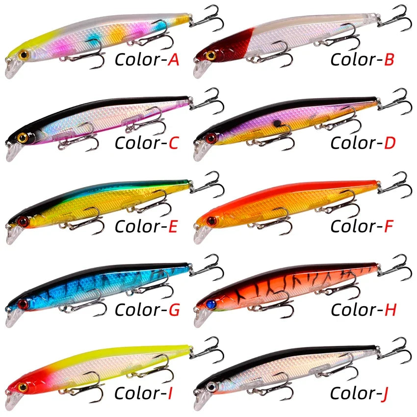Fishing Lures 11cm 12.5g Sinking Minnow Wobblers Plastic Artificial Baits With 3 Hook For Bass Pike Carp Swimbait Fishing Tackle