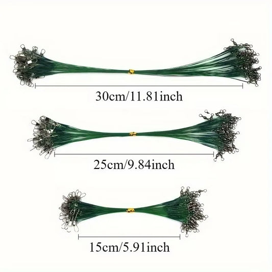 Ackibbik 60pcs Anti Bite Steel Fishing Line 15/25/30cm