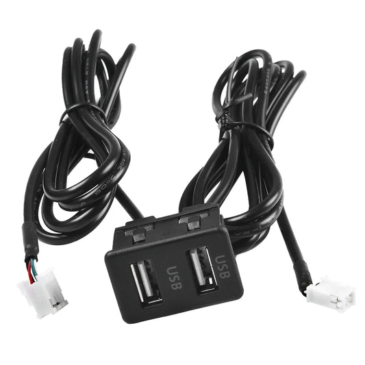 Auto Dashboard USB Socket Dash Mount Dual USB Port Panel