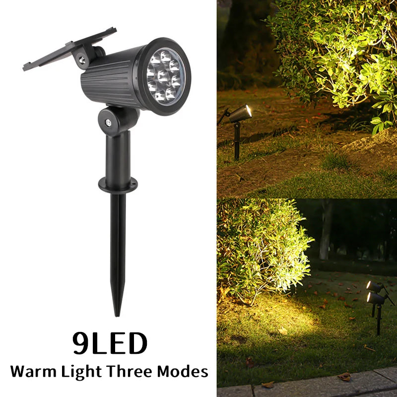 9LEDs Solar Spotlights, Outdoor Light Control,