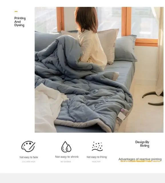 2025 New Japanese Polyester-Cotton Quilted Summer Duvet -