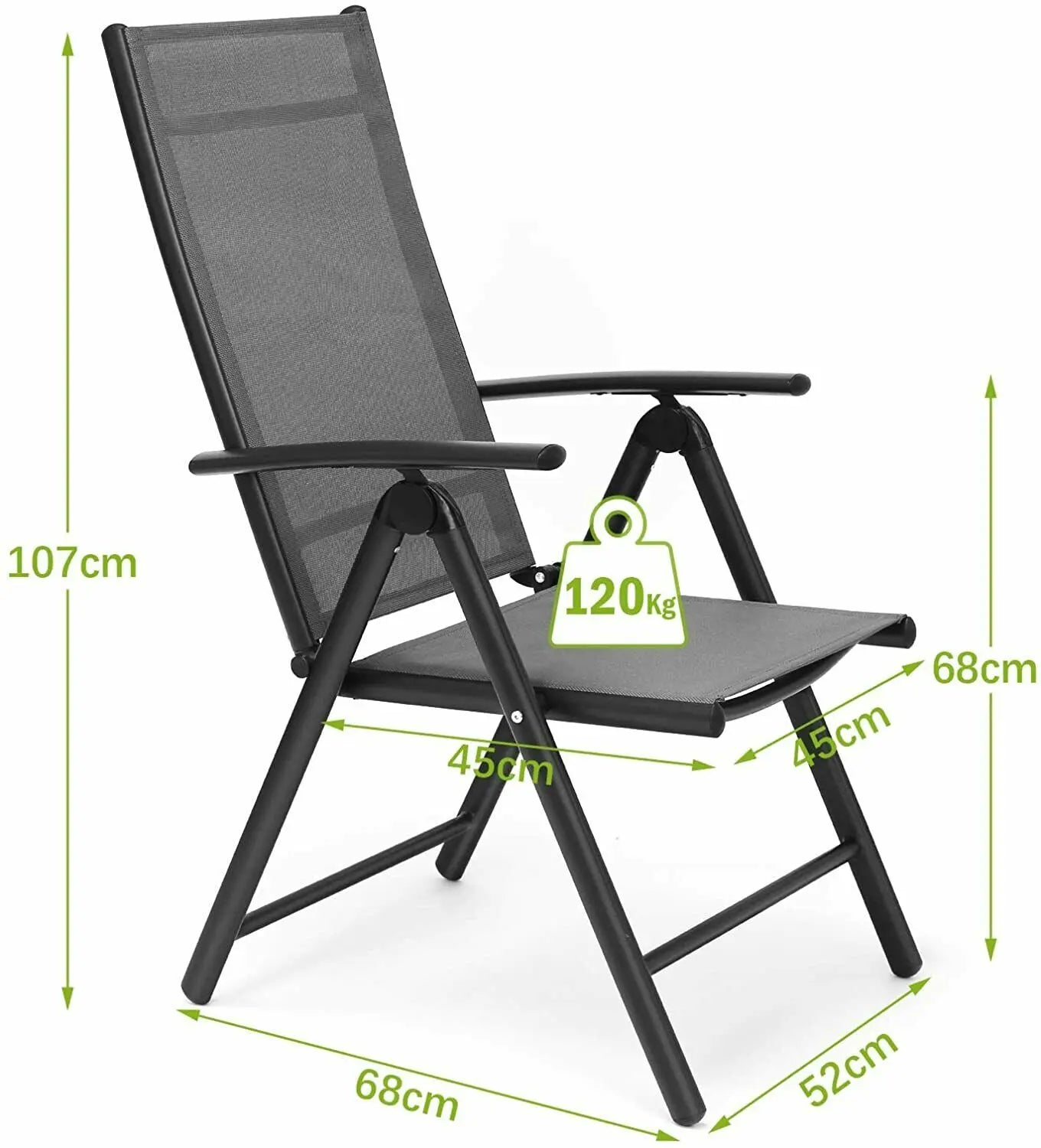 Homfa 2PC Balcony Chairs Set Garden Chairs Folding Chair 7-Way