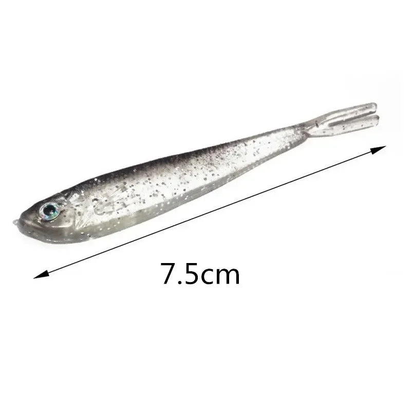 Soft Bait Fish Swimbait Fork Tail With Hook& Without Hooks Fishing