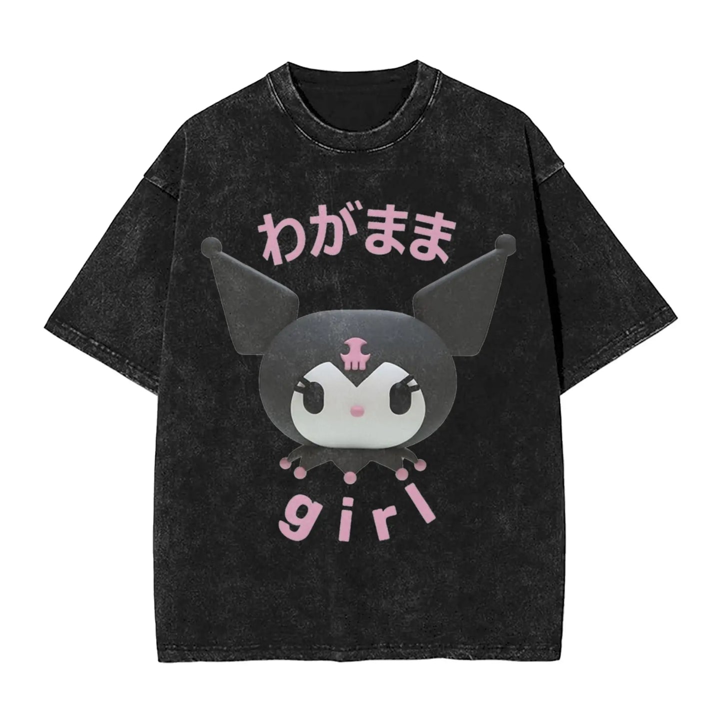 Washed T Shirts KORN KUROMI Y2K MOLOTOV Hip Hop T-Shirt