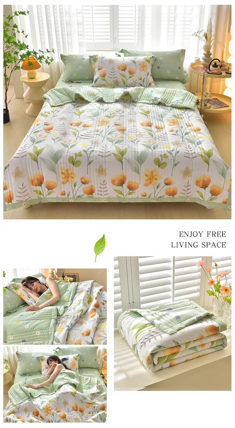 Duvet for Summer Double Bed Linen Quilted Bedspread 150X200