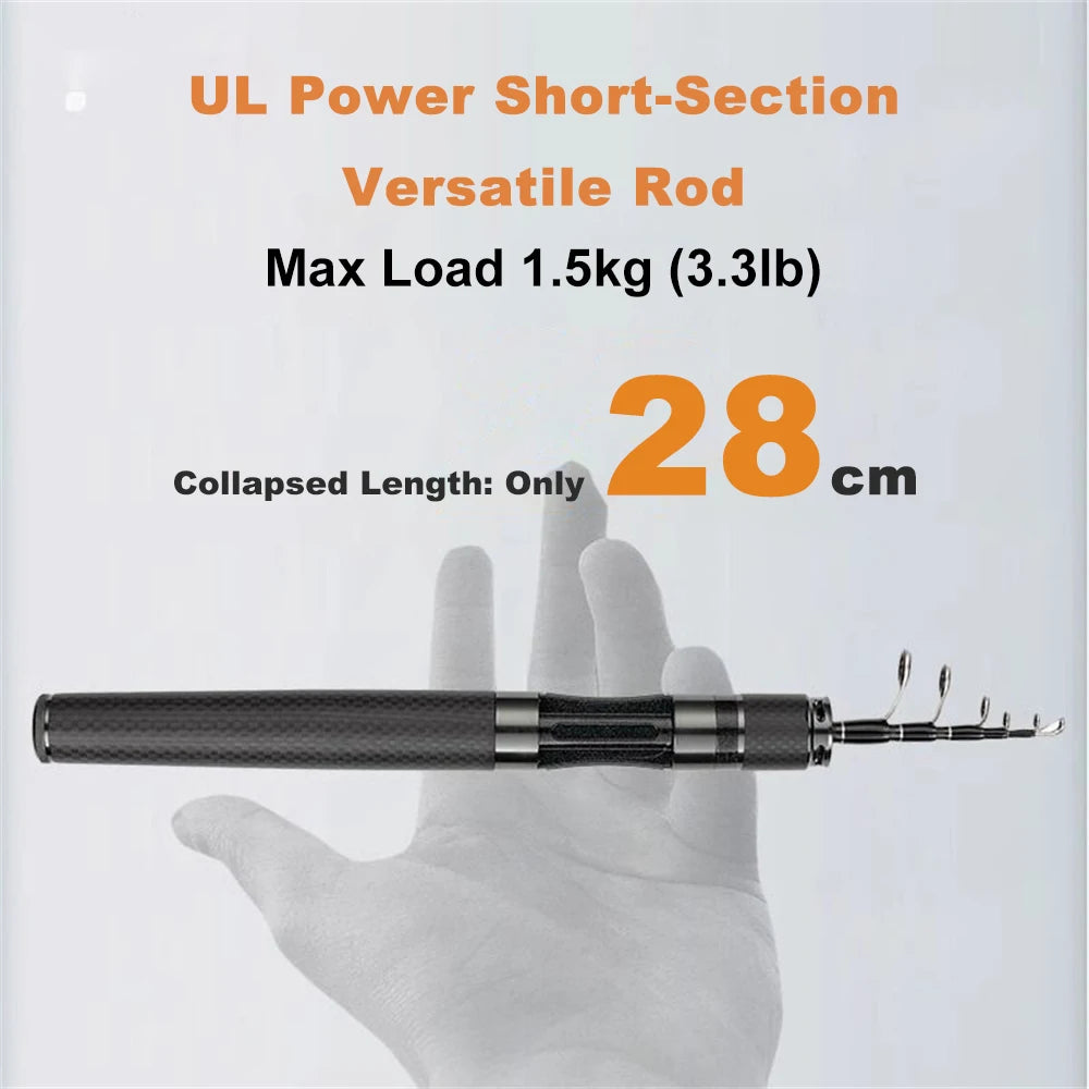 Fuji O-Ring Telescopic Rod 1.5m/1.8m - UL Cold-Drawn Titanium Tip for Trout/Panfish Collapsible Travel Fishing Rod 27.5cm Closed