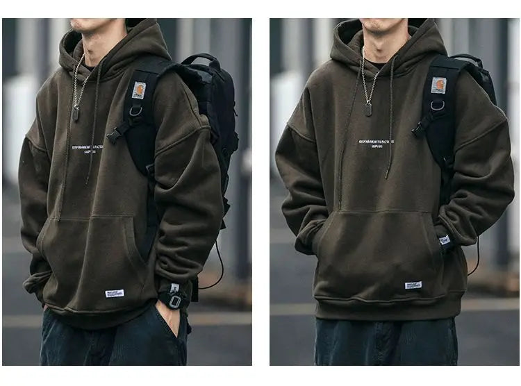 Slouchy hooded sweaters for men in winter American knitwear