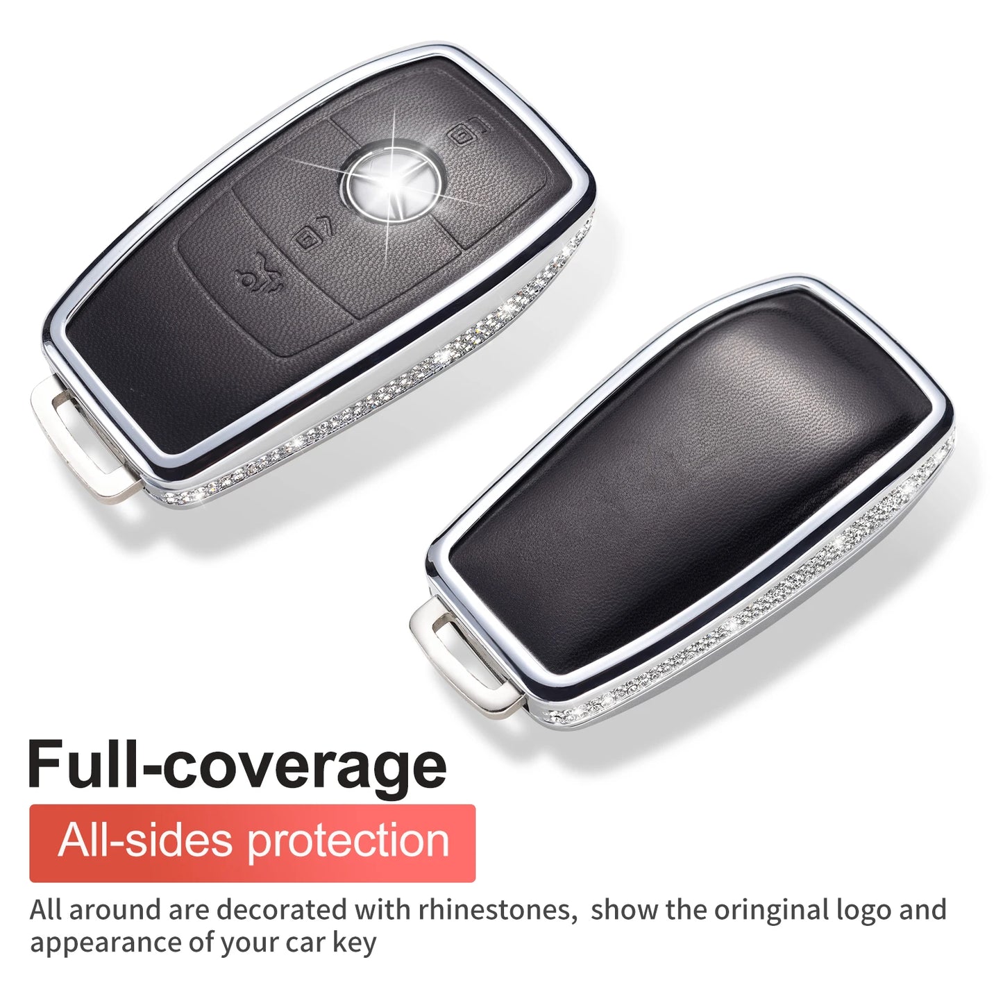 for Mercedes Benz Key Fob Cover with Keychain,