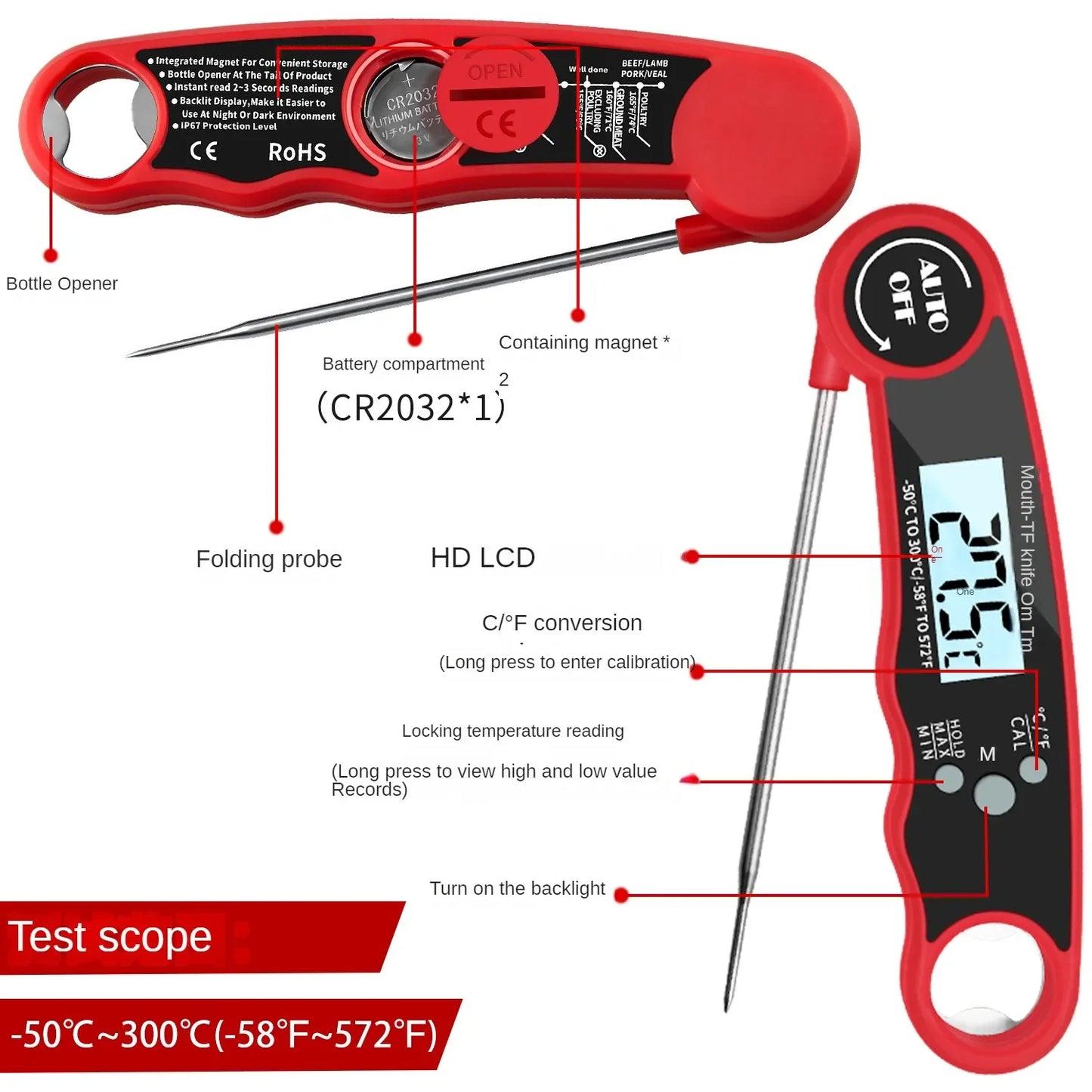 700 Digitale draadloze afstandsbediening voor keukenthermometer