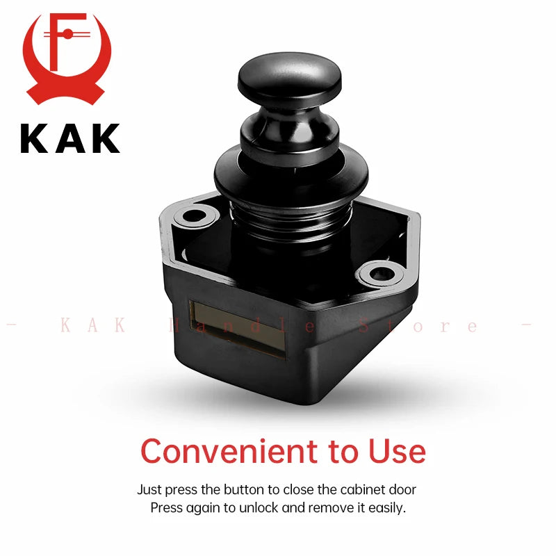 5 Pieces Camper Car Push Button Lock Black Kitchen Cabinet
