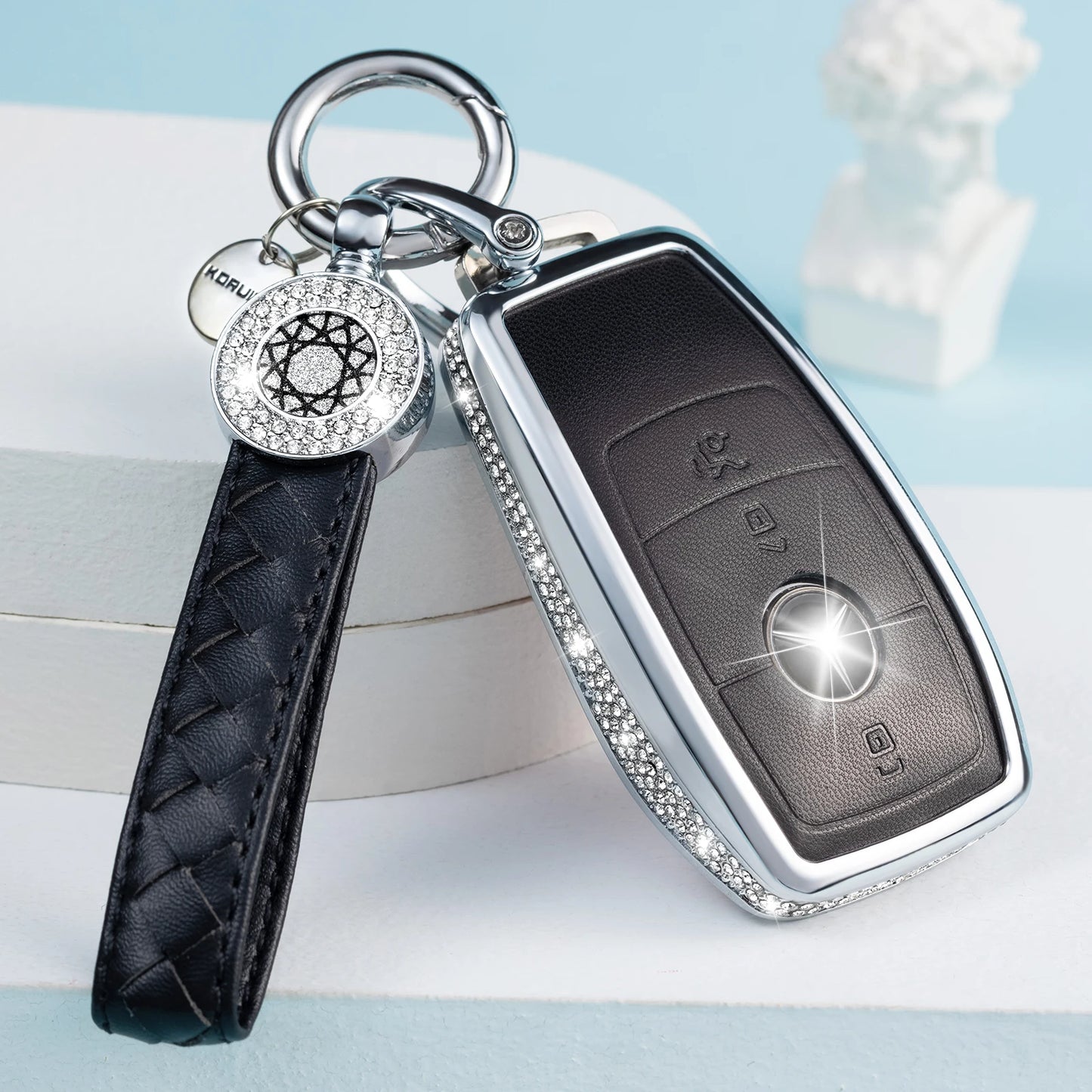 for Mercedes Benz Key Fob Cover with Keychain,