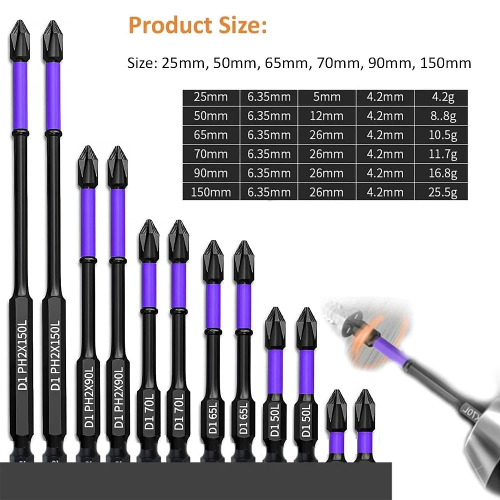 5/12 Pcs Magnetic Screwdriver Bits Non-slip Shockproof