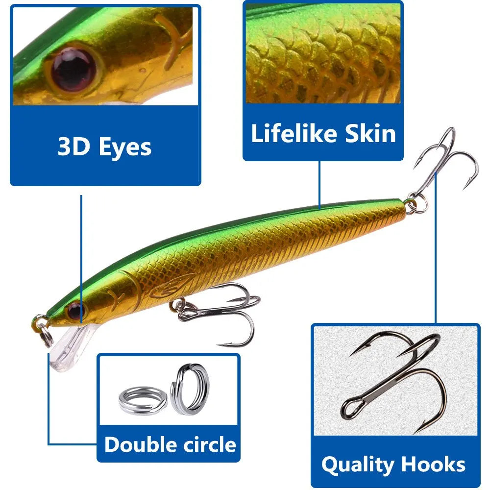 10 Pcs Fishing Lure Set Mini Fishing