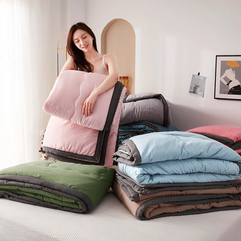 Washed Cotton Duvet Comforter, Soft Air Conditioning Quilt,