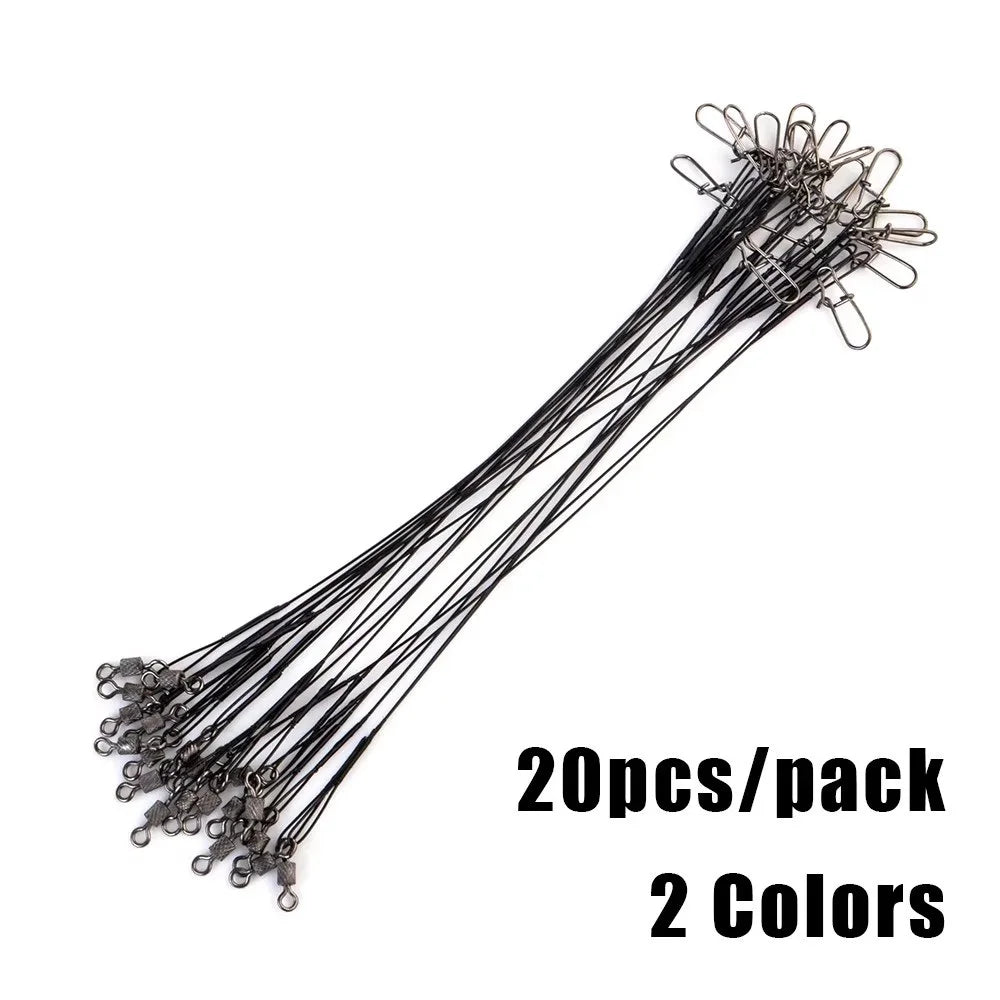 FTK 20PCS 16cm 20cm 25cm Anti-bite Steel Wire Leader