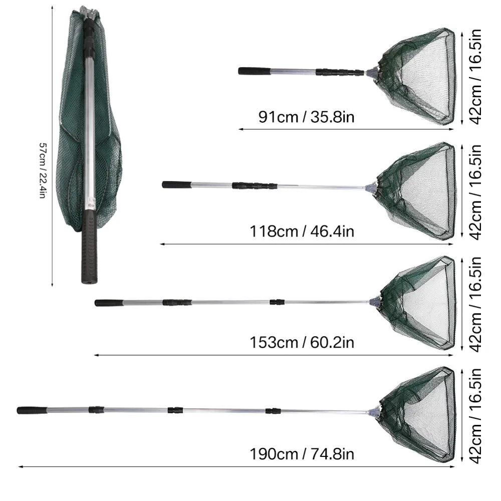 190cm 92cm 55cm Telescopic Landing Net Folding Fishing Pole
