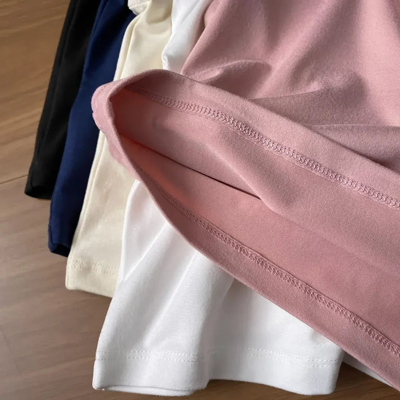 Women T-shirts 2025 Tops Solid Short Sleeve Loose O-neck