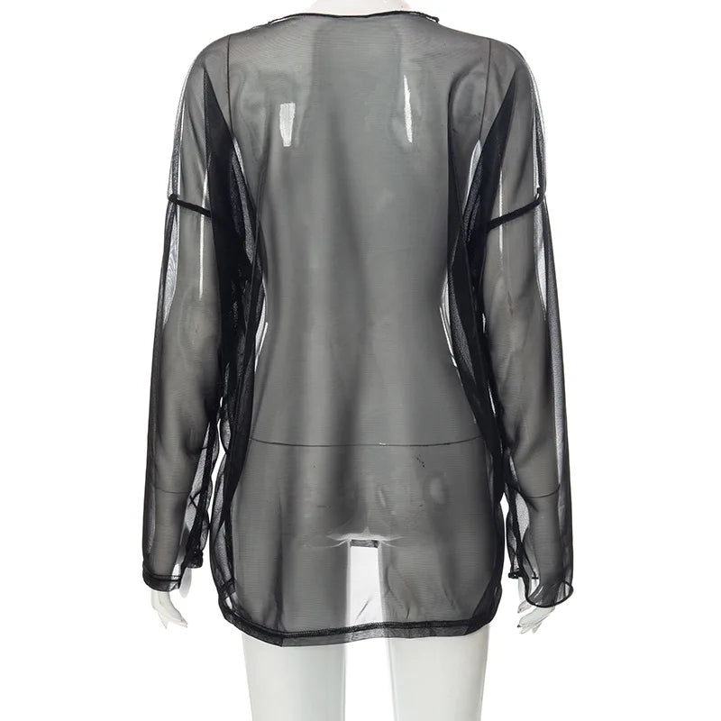 See Through T Shirts For Women Y2k Clothes Sexy Crop