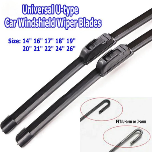 1 Piece Car Windshield Wiper Blades U-Type Universal Soft Rubber