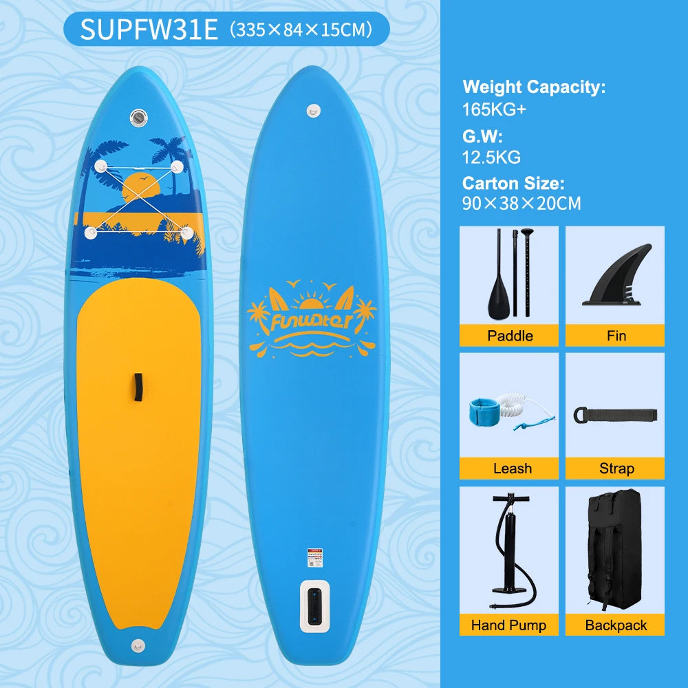 FunWater 11' Sup Board Inflatable Surfboard Stand Up Paddle Board