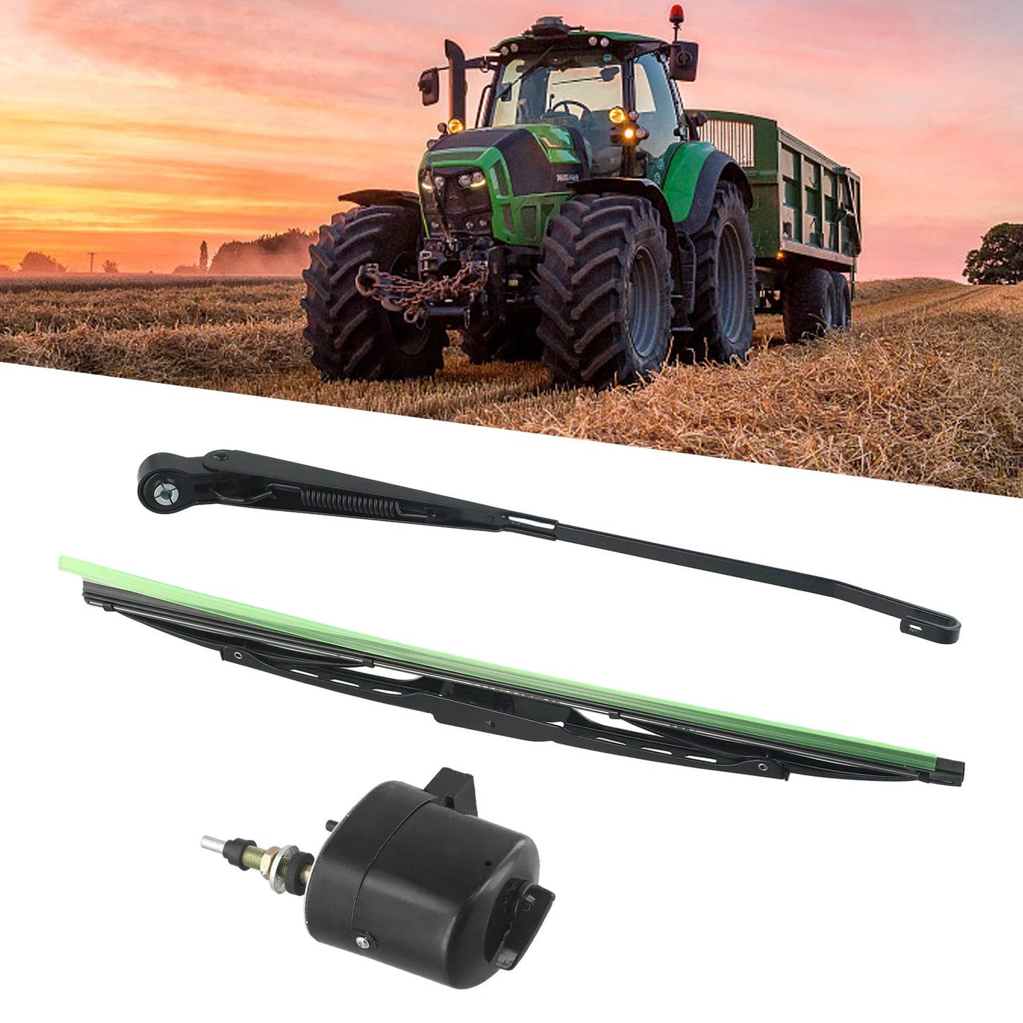 1 set 12V WindsHield ruitenwissermotor 105° blad voor tractor, boot, camper, auto-accessoires