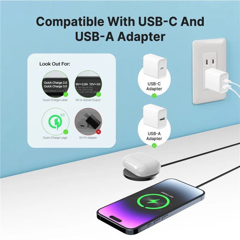 100W Magnetic Wireless Charger Pad USB