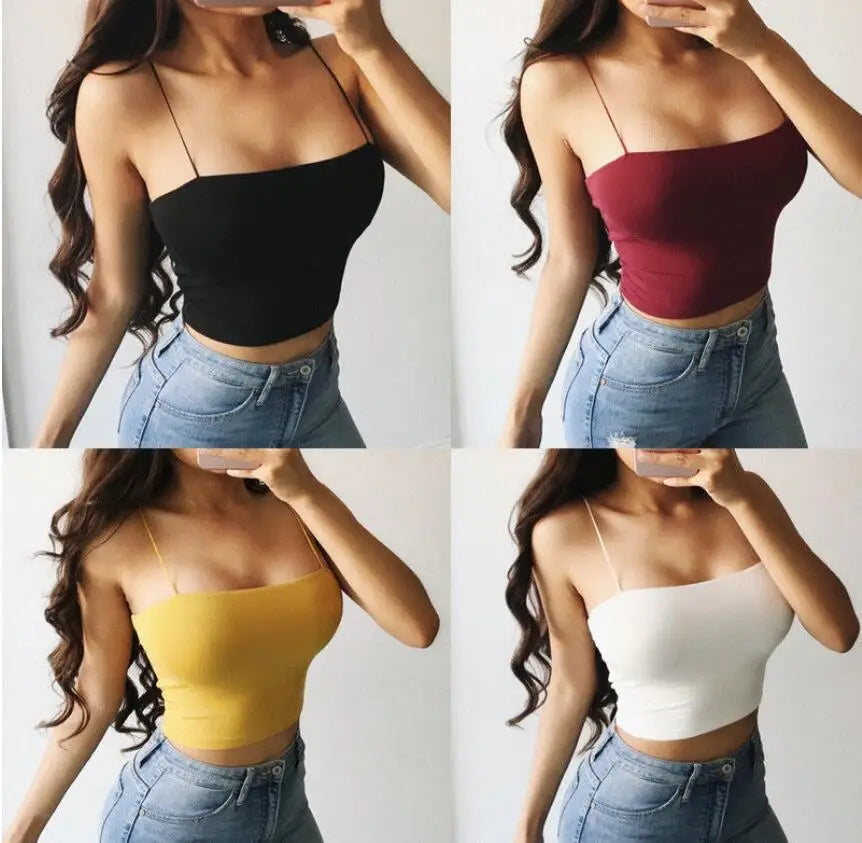 Dames Zomer Camisole Crop Tops Mouwloos