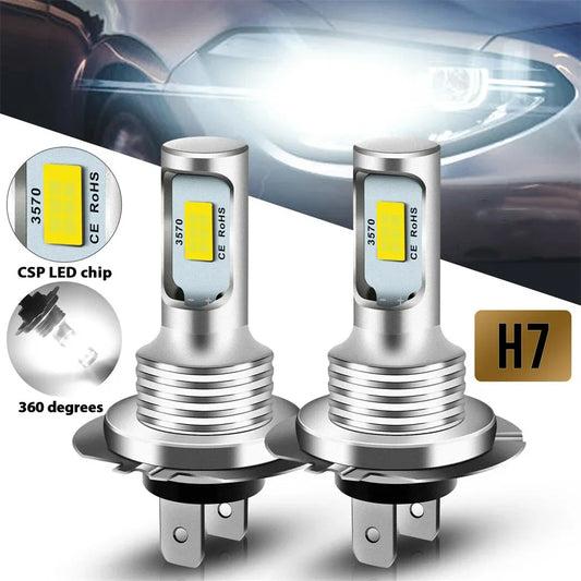 2Pcs H7 H4 Led Super Bright CSP Car Fog Light Bulbs