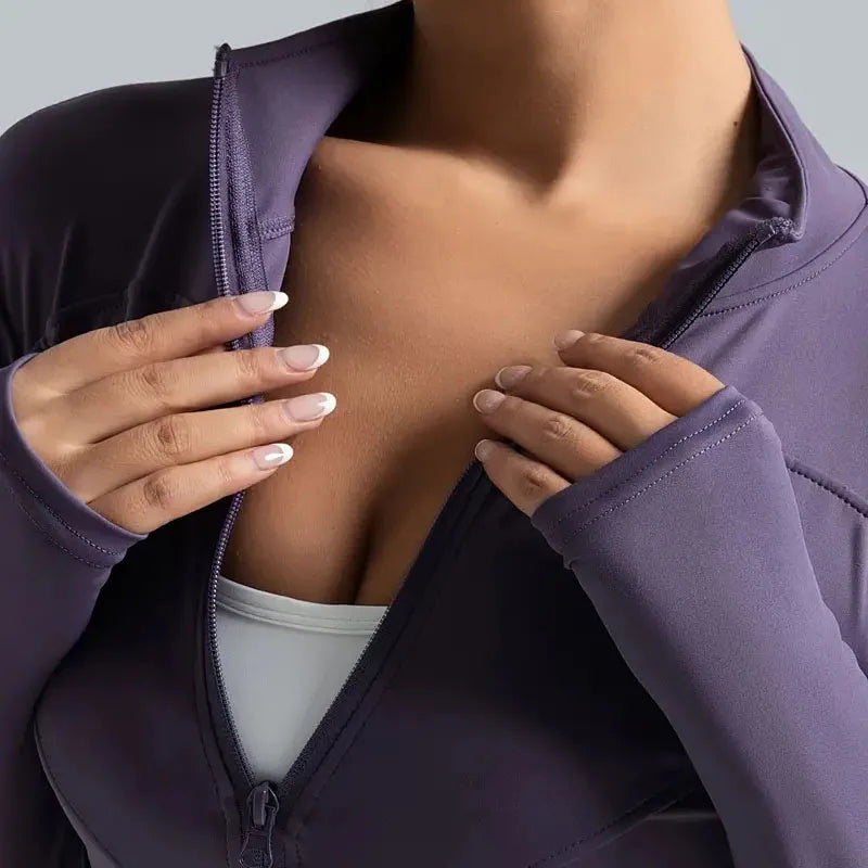 Women's Zip-Up Running Jacket Lightweight Stretchy