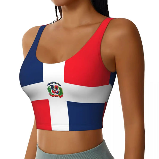 Women Sexy Sports Vest Dominica Flag Female
