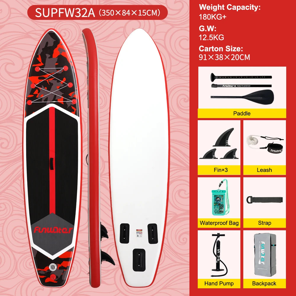 FunWater 11' Sup Board Inflatable Surfboard Stand Up Paddle Board