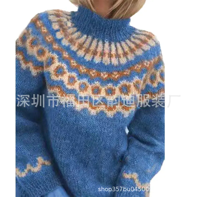 Sweater Women Turtleneck Pullover Long Sleeve Knitted Fashion Soft