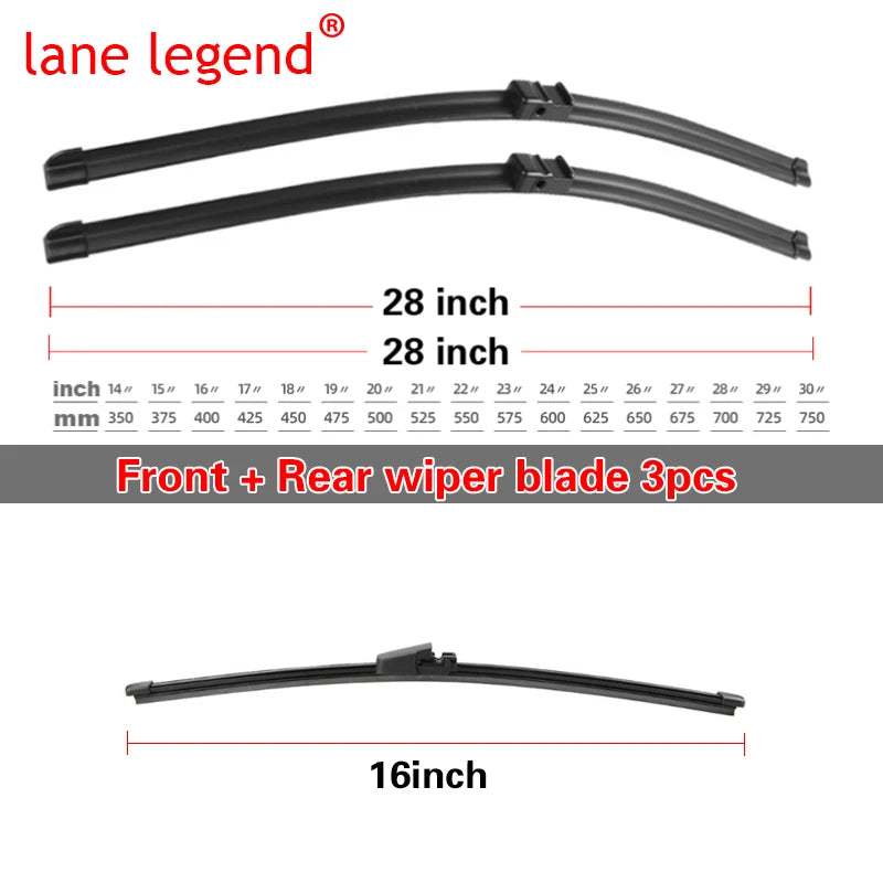 Ruitenwisserbladen voor Volkswagen VW Touran 2003 2004 2005 2006 Voorruit Voorruit 28"+28"+16"