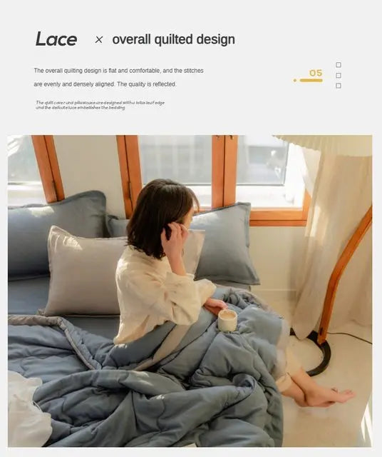 2025 New Japanese Polyester-Cotton Quilted Summer Duvet -