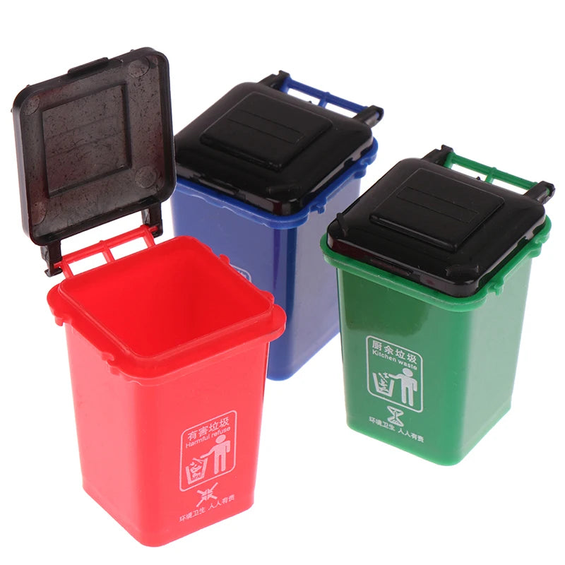 1:12 Dollhouse Mini Trash Can Garbage Truck Cans