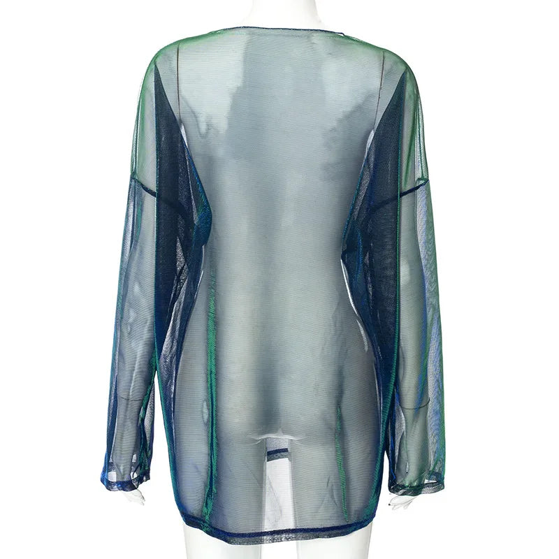 See Through T Shirts For Women Y2k Clothes Sexy Crop