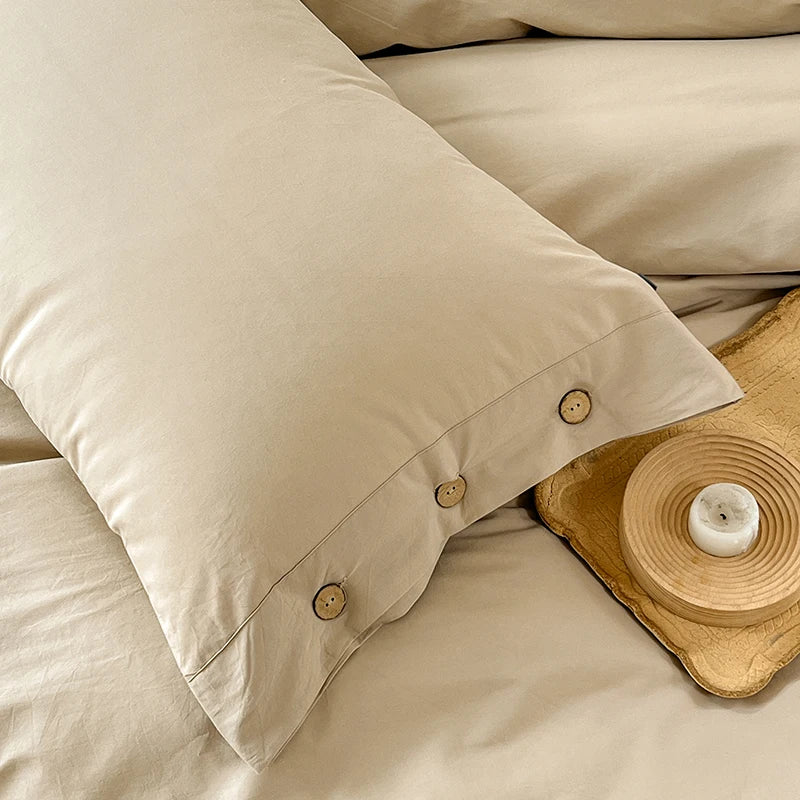100% Washed Cotton Duvet Cover 2/3Piece Luxury Soft Bedding Set