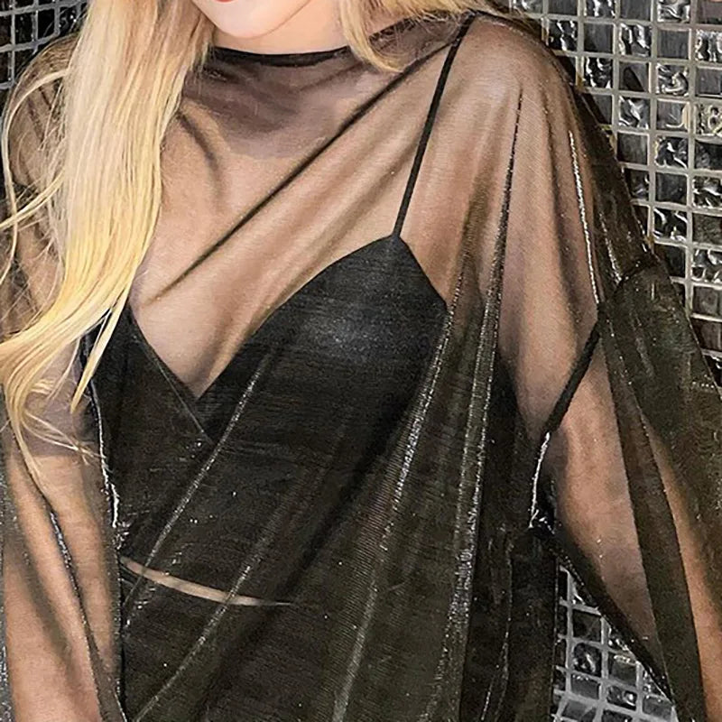 See Through T Shirts For Women Y2k Clothes Sexy Crop