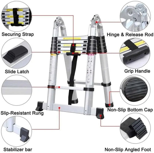 Ladder A Frame Telescopic Ladder 3.8m
