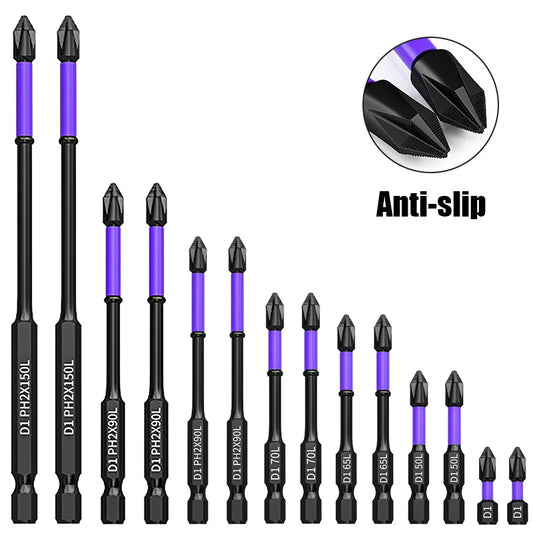 Magnetic Impact Phillips Bit Anti-Slip Long Screwdriver